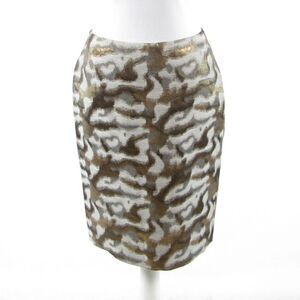 Talbots gray geometric A-line skirt 4P